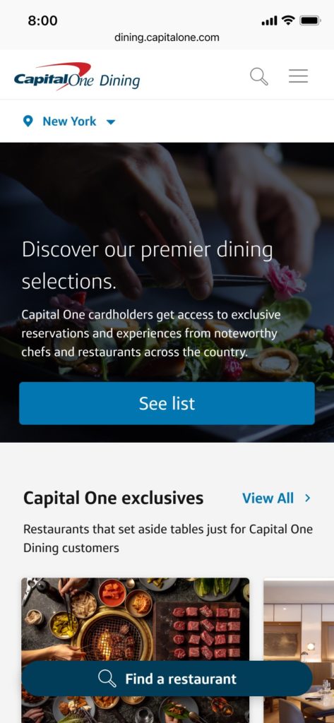 Capital One partners with OpenTable to provide exclusive reservation access
